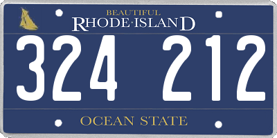 RI license plate 324212