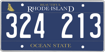 RI license plate 324213