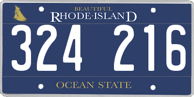RI license plate 324216