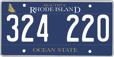 RI license plate 324220