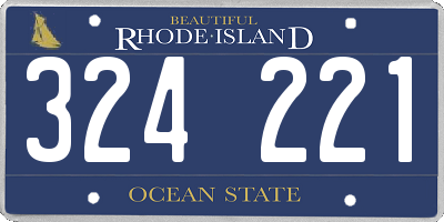 RI license plate 324221