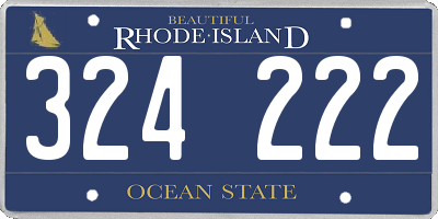 RI license plate 324222