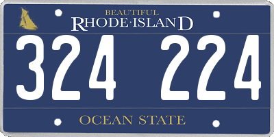 RI license plate 324224