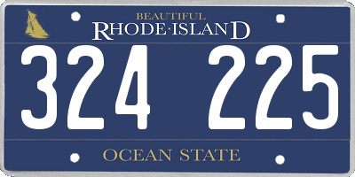 RI license plate 324225
