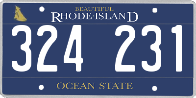 RI license plate 324231