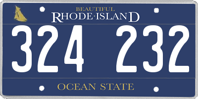 RI license plate 324232