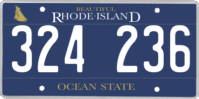 RI license plate 324236