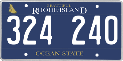RI license plate 324240