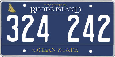RI license plate 324242