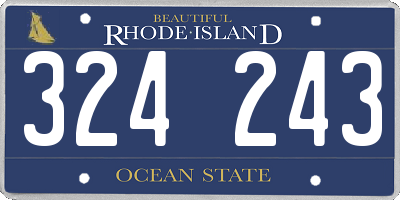 RI license plate 324243