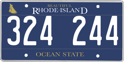 RI license plate 324244