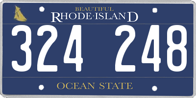 RI license plate 324248