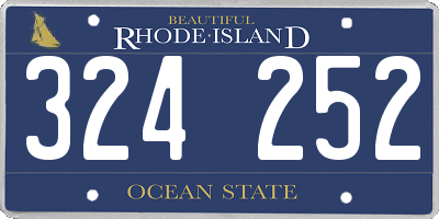 RI license plate 324252