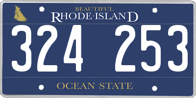 RI license plate 324253
