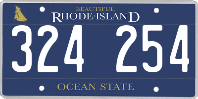 RI license plate 324254