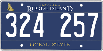 RI license plate 324257