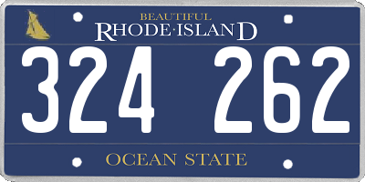 RI license plate 324262