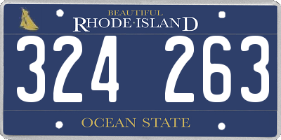 RI license plate 324263