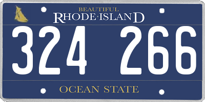 RI license plate 324266