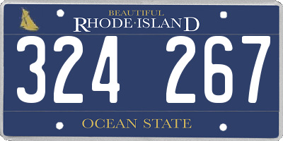 RI license plate 324267