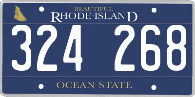 RI license plate 324268
