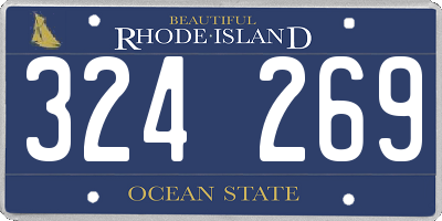 RI license plate 324269