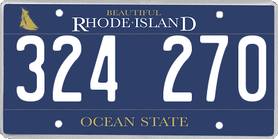 RI license plate 324270