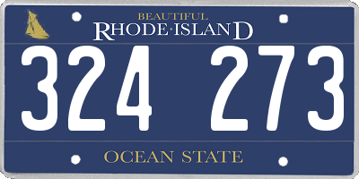 RI license plate 324273