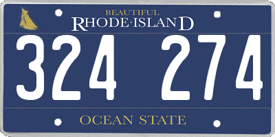 RI license plate 324274