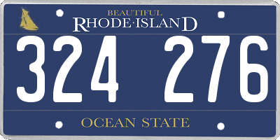 RI license plate 324276
