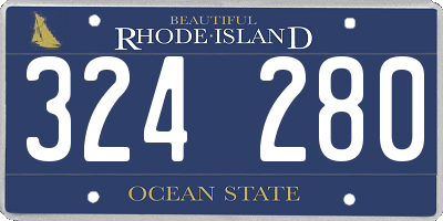 RI license plate 324280