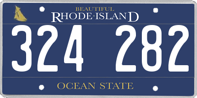 RI license plate 324282