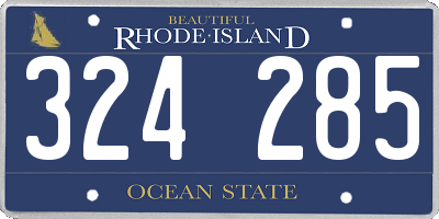 RI license plate 324285