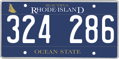 RI license plate 324286