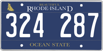 RI license plate 324287
