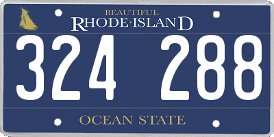 RI license plate 324288