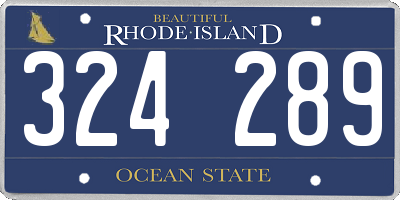 RI license plate 324289