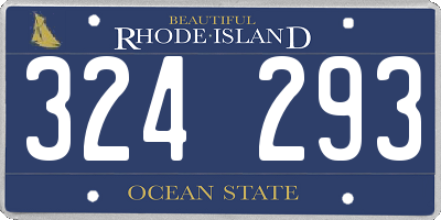 RI license plate 324293