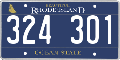 RI license plate 324301