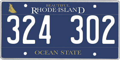RI license plate 324302