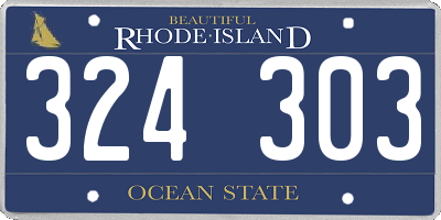 RI license plate 324303