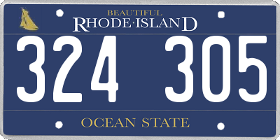 RI license plate 324305