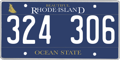 RI license plate 324306