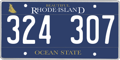 RI license plate 324307