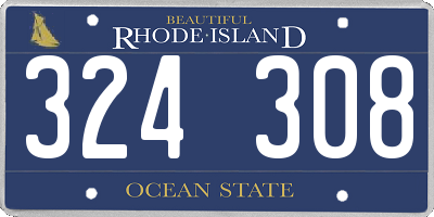 RI license plate 324308
