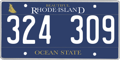 RI license plate 324309