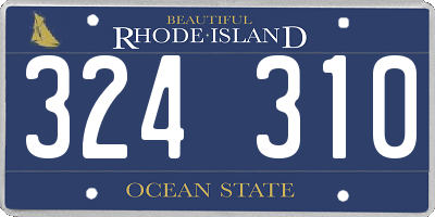 RI license plate 324310