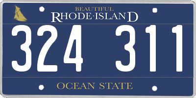RI license plate 324311