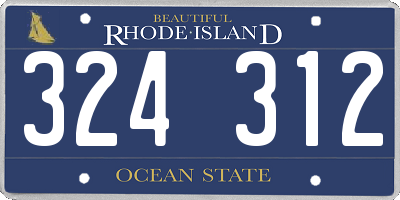 RI license plate 324312