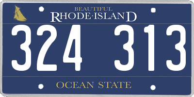 RI license plate 324313